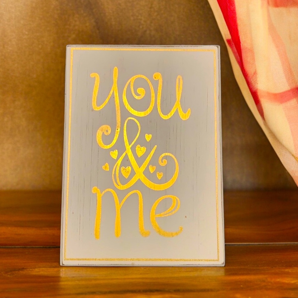 You & Me wood decor NWT